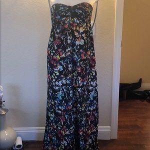 Strapless rainbow color dress